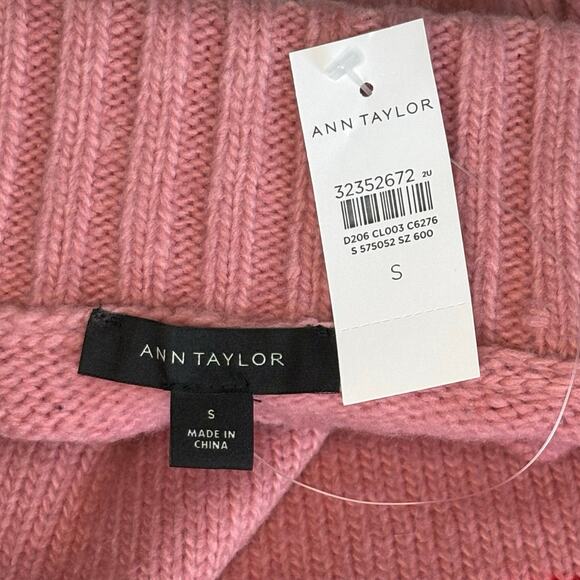 Ann Taylor Color Block Tunic Turtleneck Sweater Women's S | Pink Stripe | EUC - Picture 4 of 10